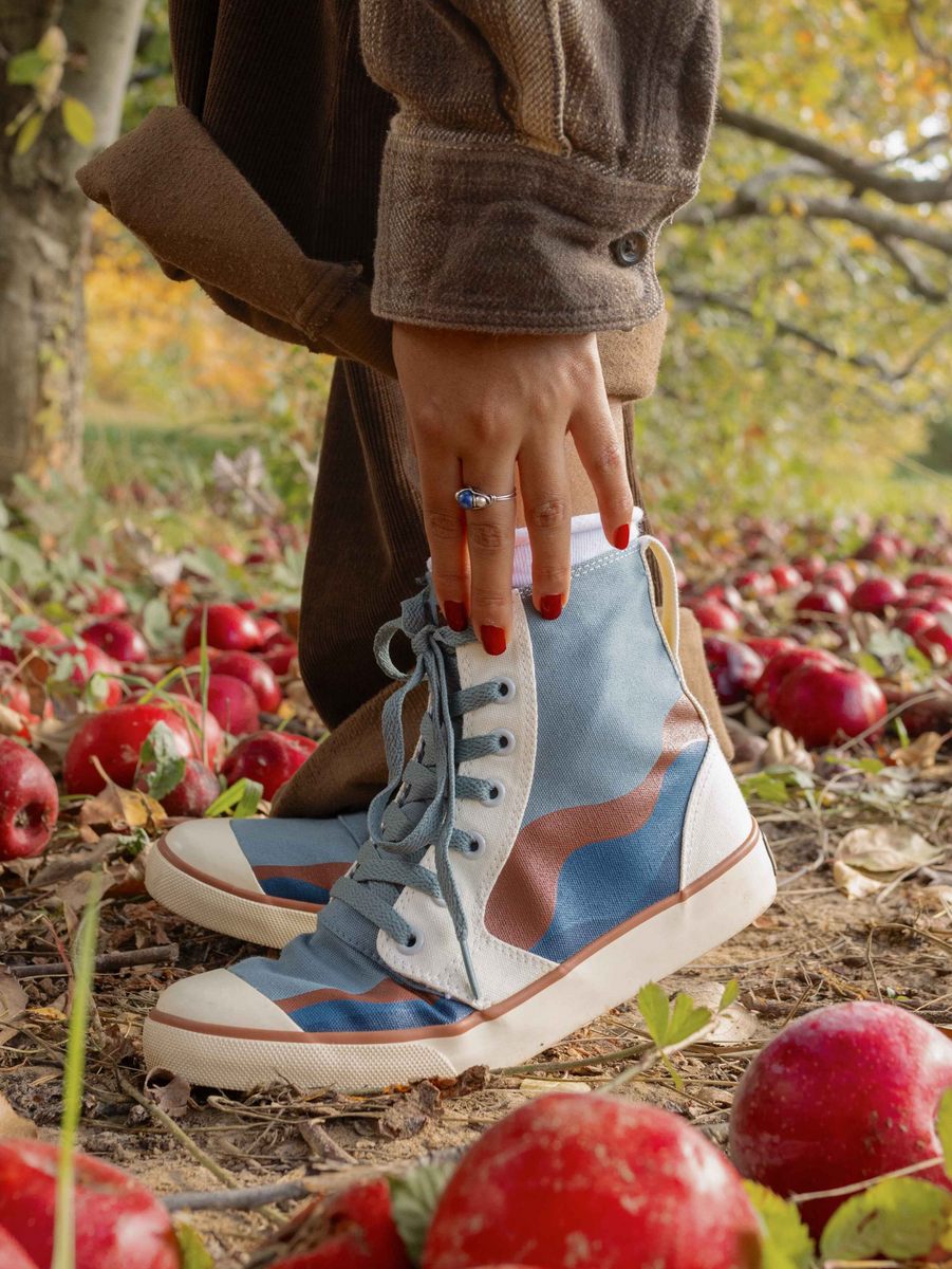 Midnight Dunes High Top Sneakers | BANGS Shoes | Screen Printed Canvas