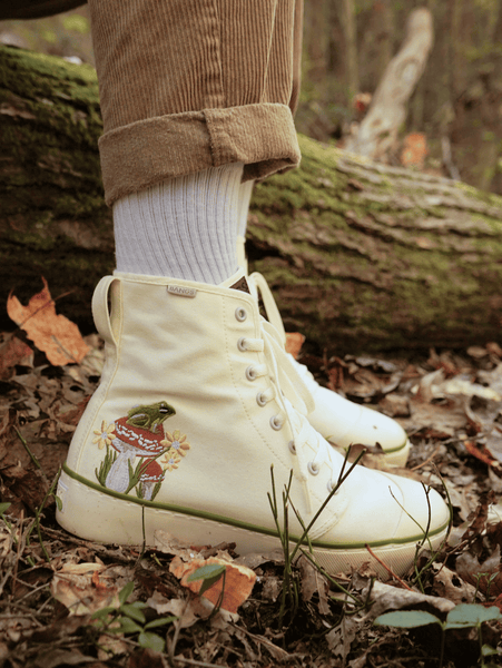 bangs shoes succulent Toadstool Dreams Platform High Top Sneakers | Vegan Footwear | | Embroidered Canvas Mens 6 | Womens 7.5