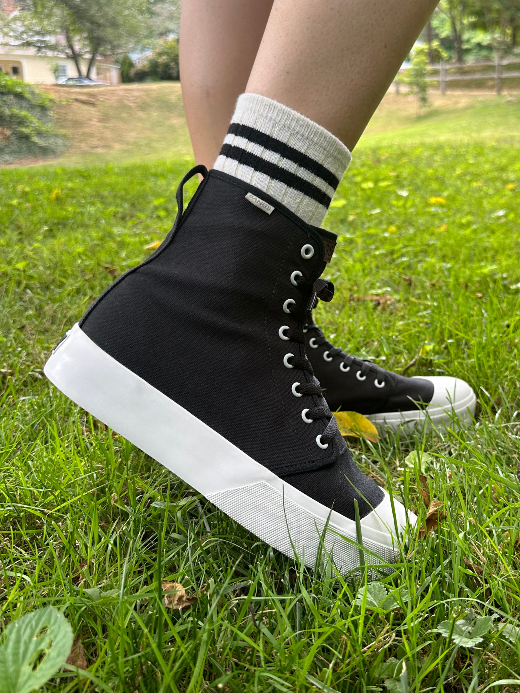 【HI FI FNK】Lab Oversized Pigment Top Onyx Platform High Top Sneakers | BANGS Shoes | Classic Canvas