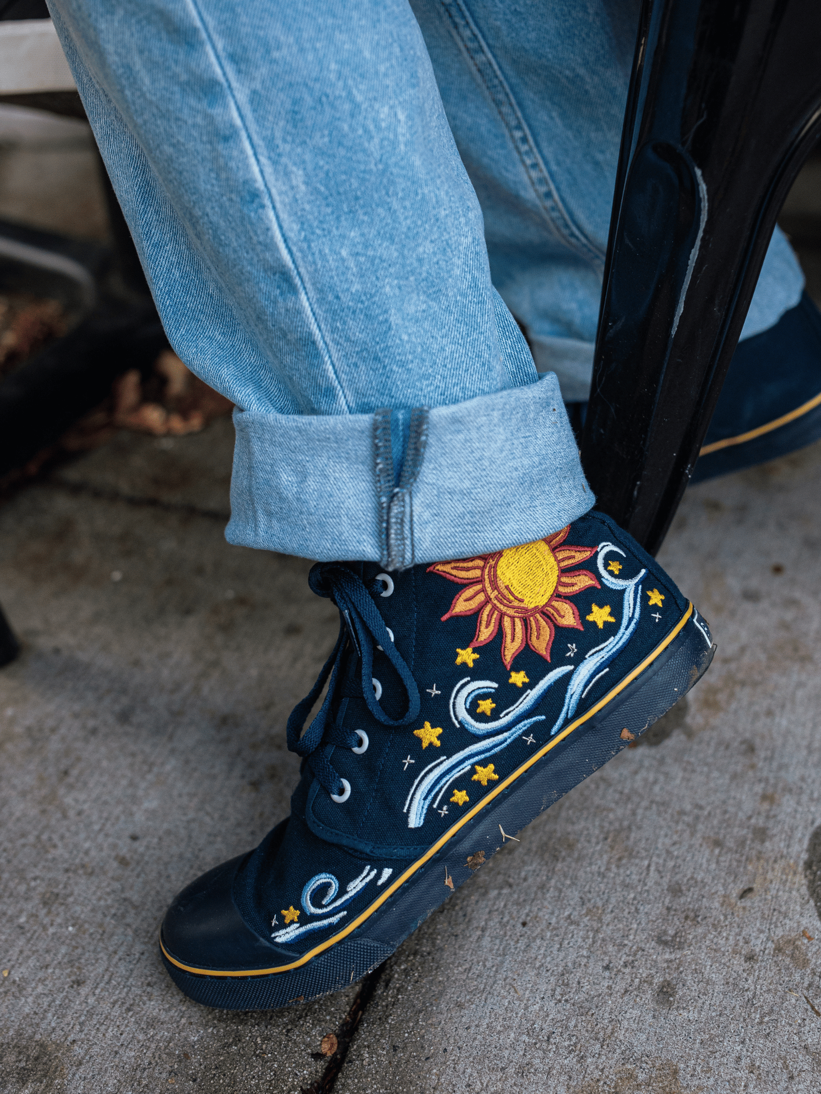 ★shuugo★ Dawn to Dusk High Top Sneakers | BANGS Shoes | Embroidered