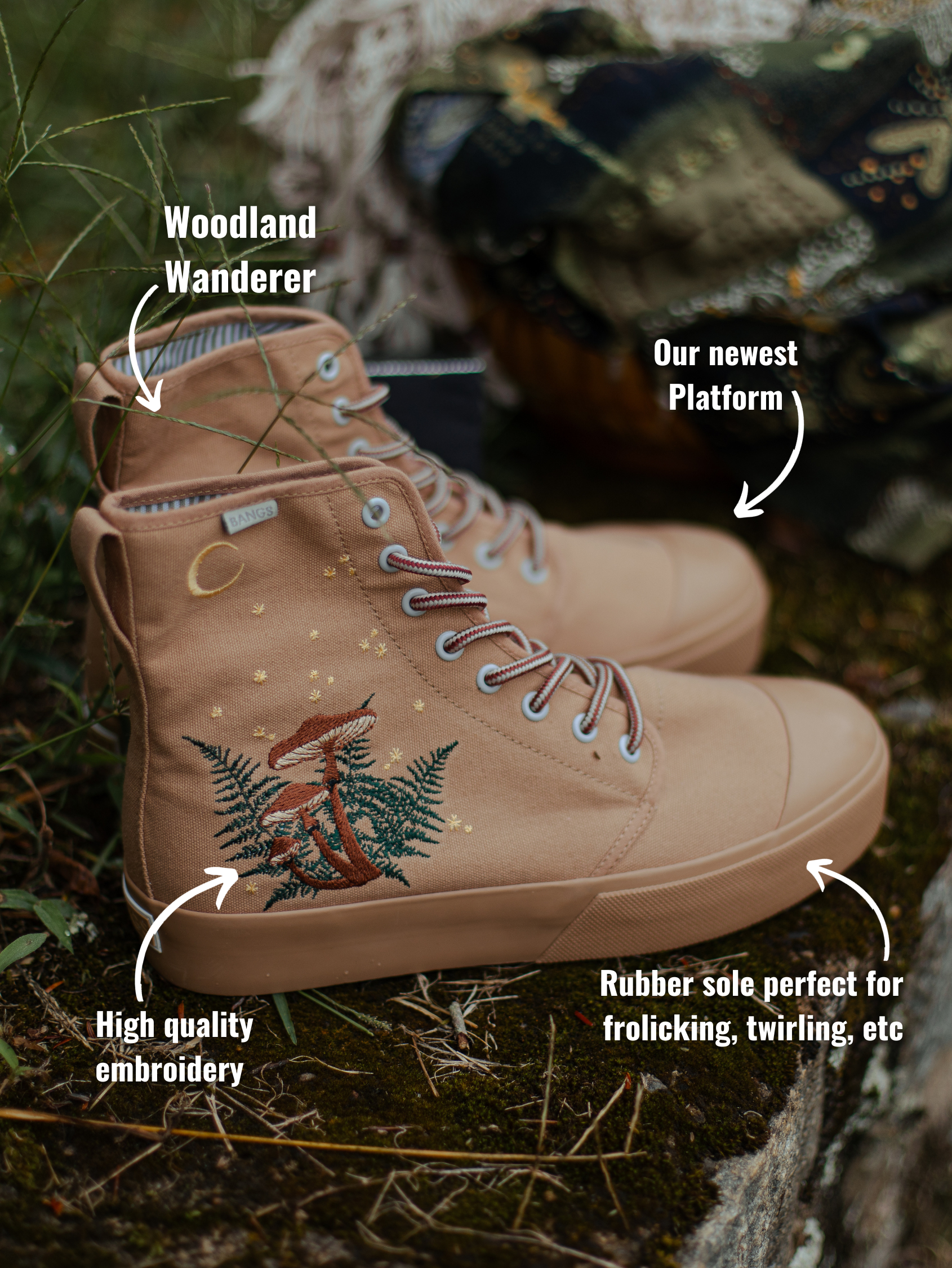 Woodland Wanderer Platform High Top Sneakers | BANGS Shoes
