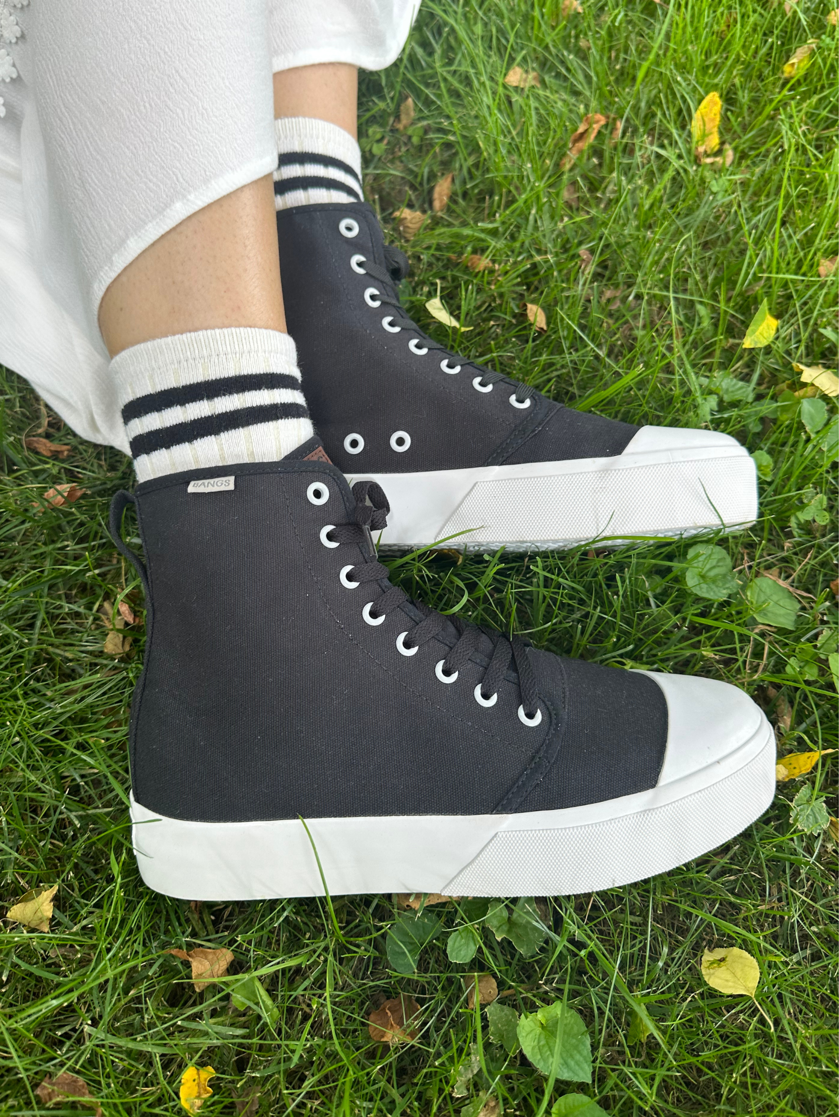 Onyx Platform High Top Sneakers | BANGS Shoes | Classic Canvas