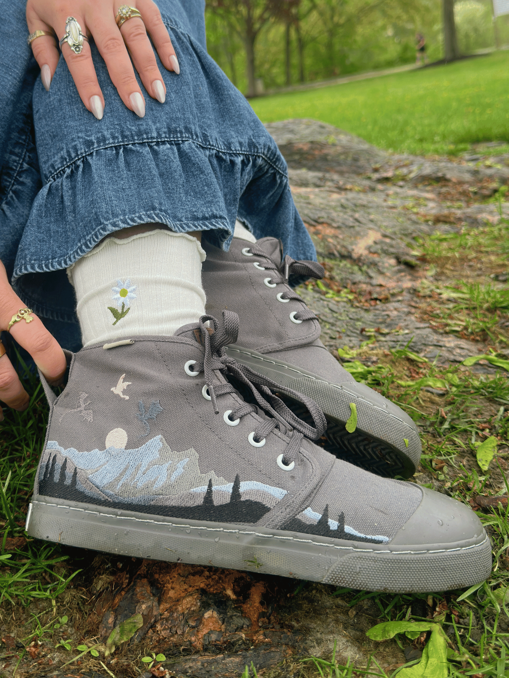 Smoky Mountain High Top Sneakers | BANGS Shoes | Embroidered