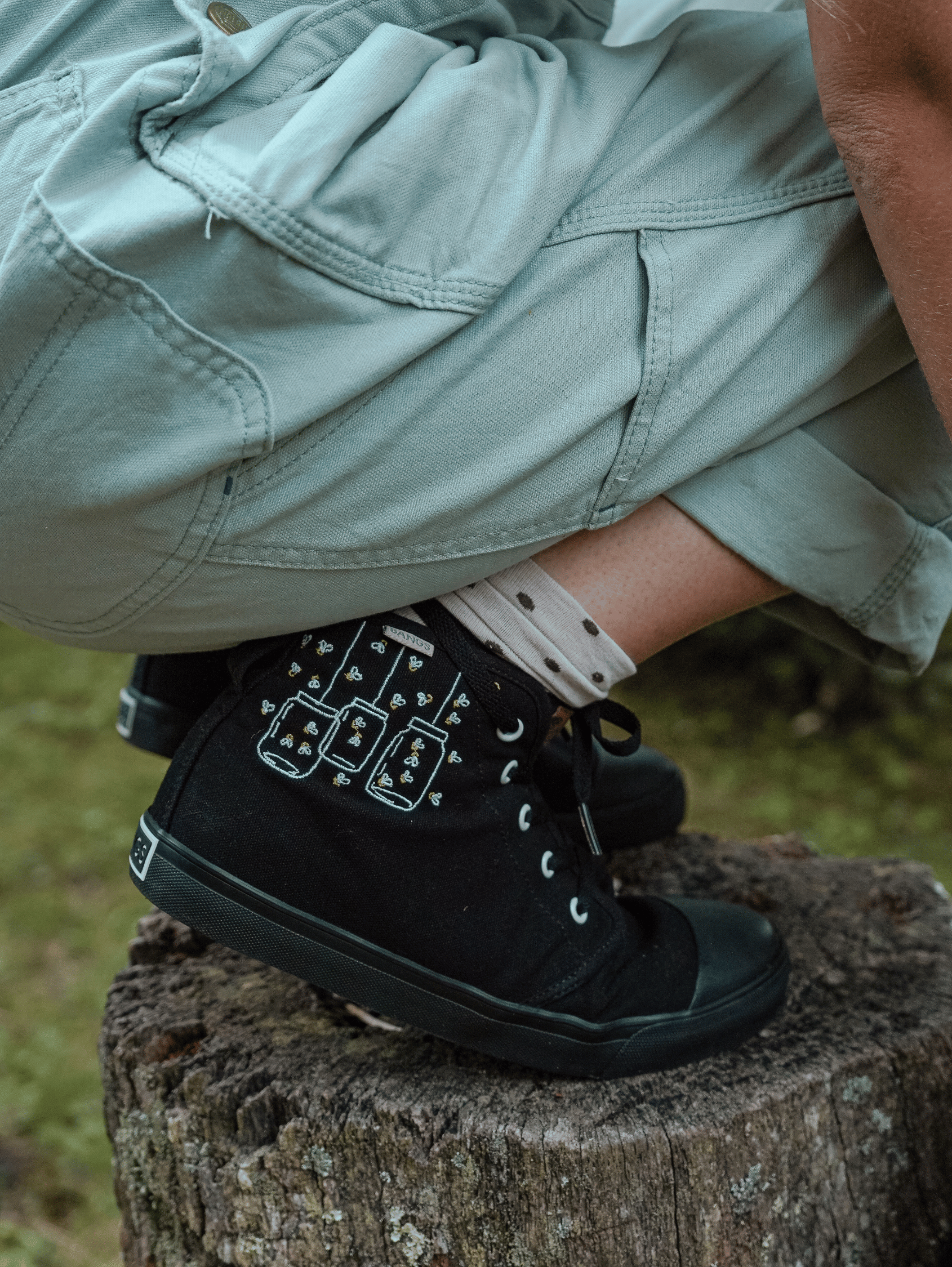 Firefly High Top Sneakers BANGS Shoes Embroidered Canvas