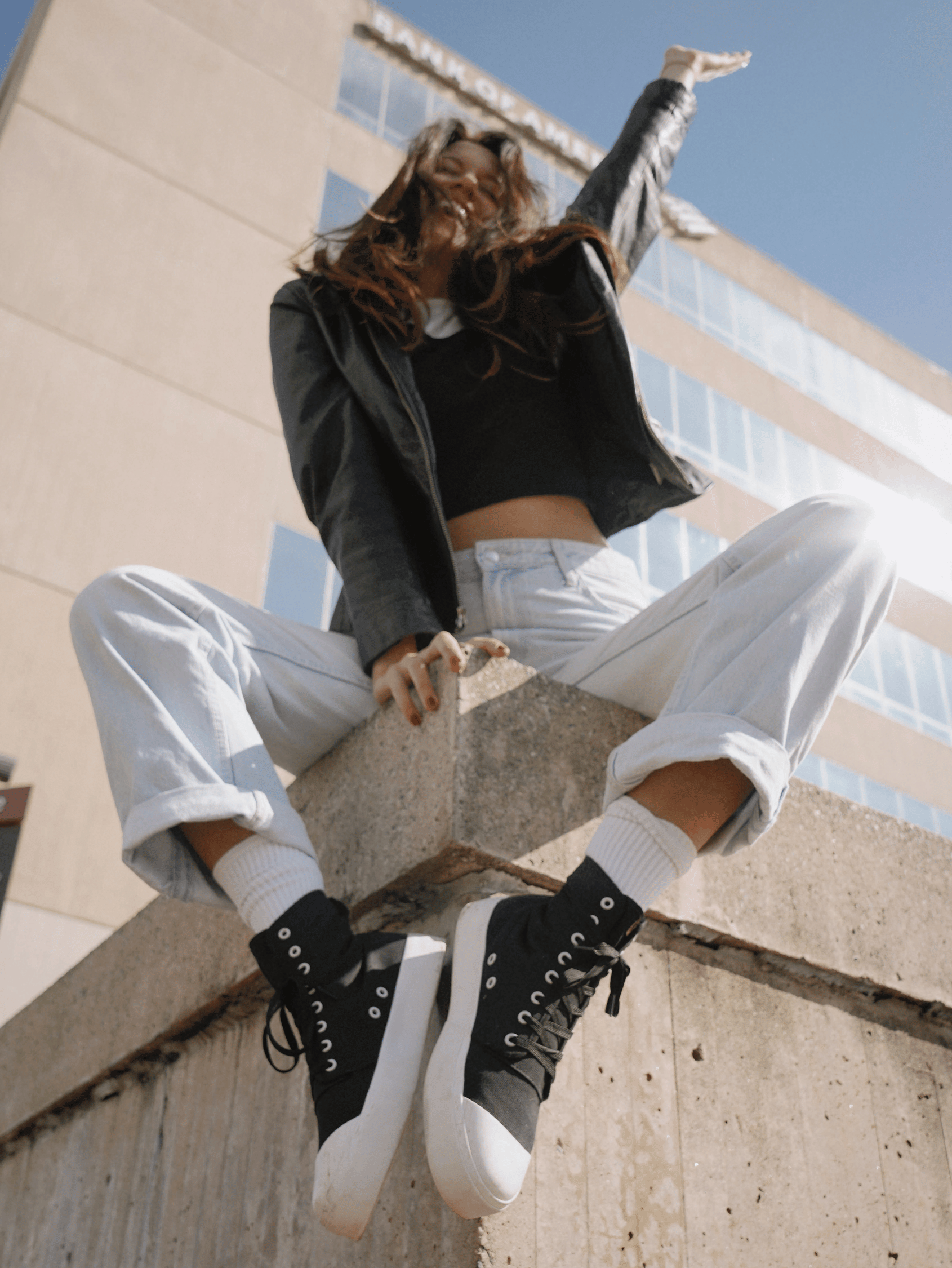 Onyx Platform High Top Sneakers | BANGS Shoes | Classic Canvas