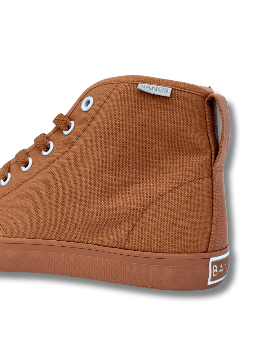 Sahara Sand High Top Sneakers | BANGS Shoes | Khaki Canvas