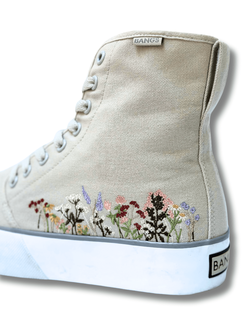 Wildflower Wanderer Platform High Top Sneakers BANGS Shoes Embroidered Canvas