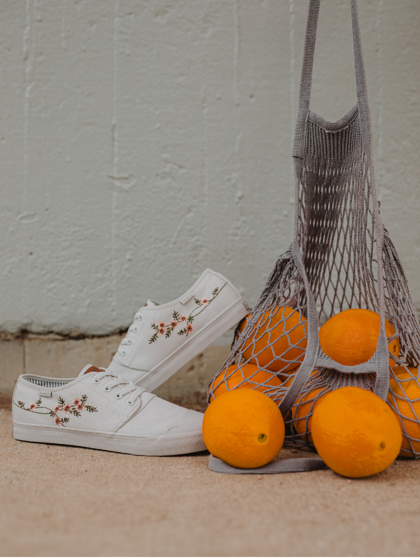 London Fog Floral Low Top Sneakers | BANGS Shoes | Embroidered Canvas