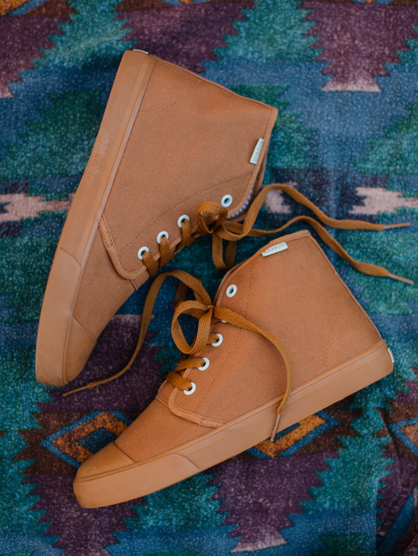 Sahara Sand High Top Sneakers | BANGS Shoes | Khaki Canvas