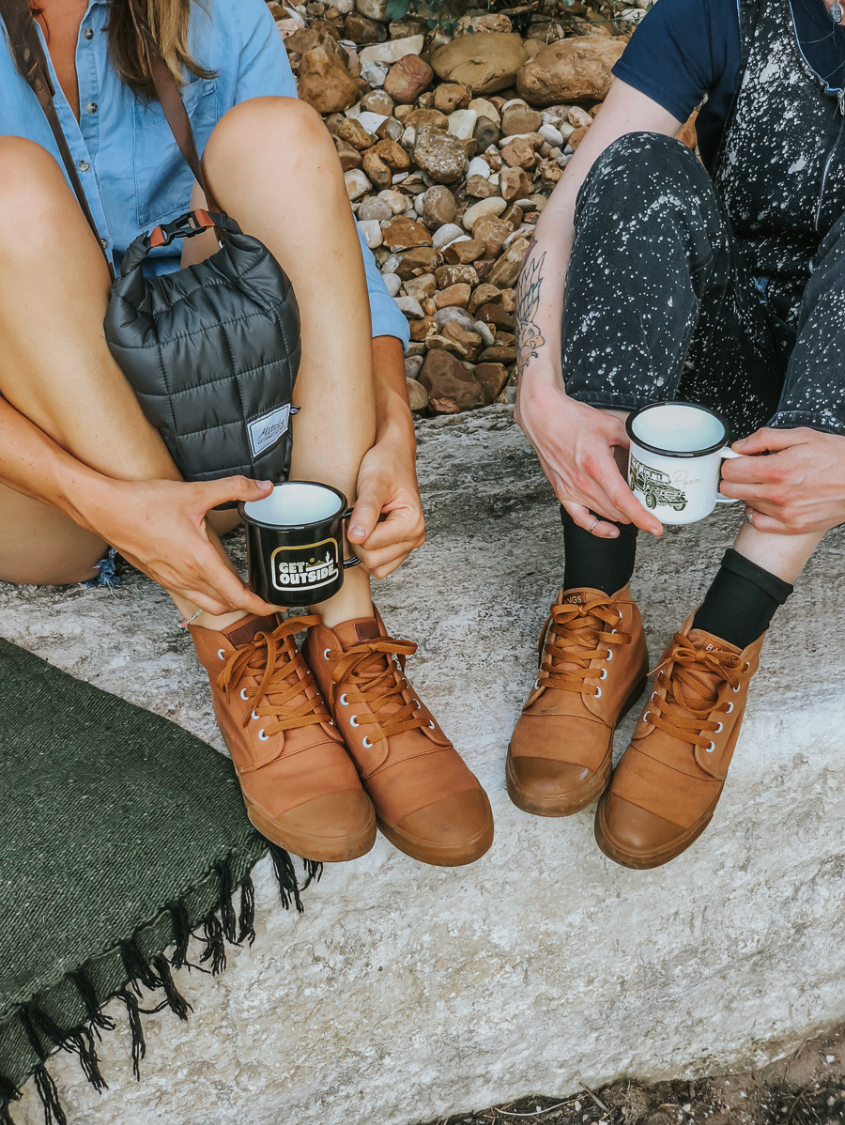 Sahara Sand High Top Sneakers | BANGS Shoes | Khaki Canvas