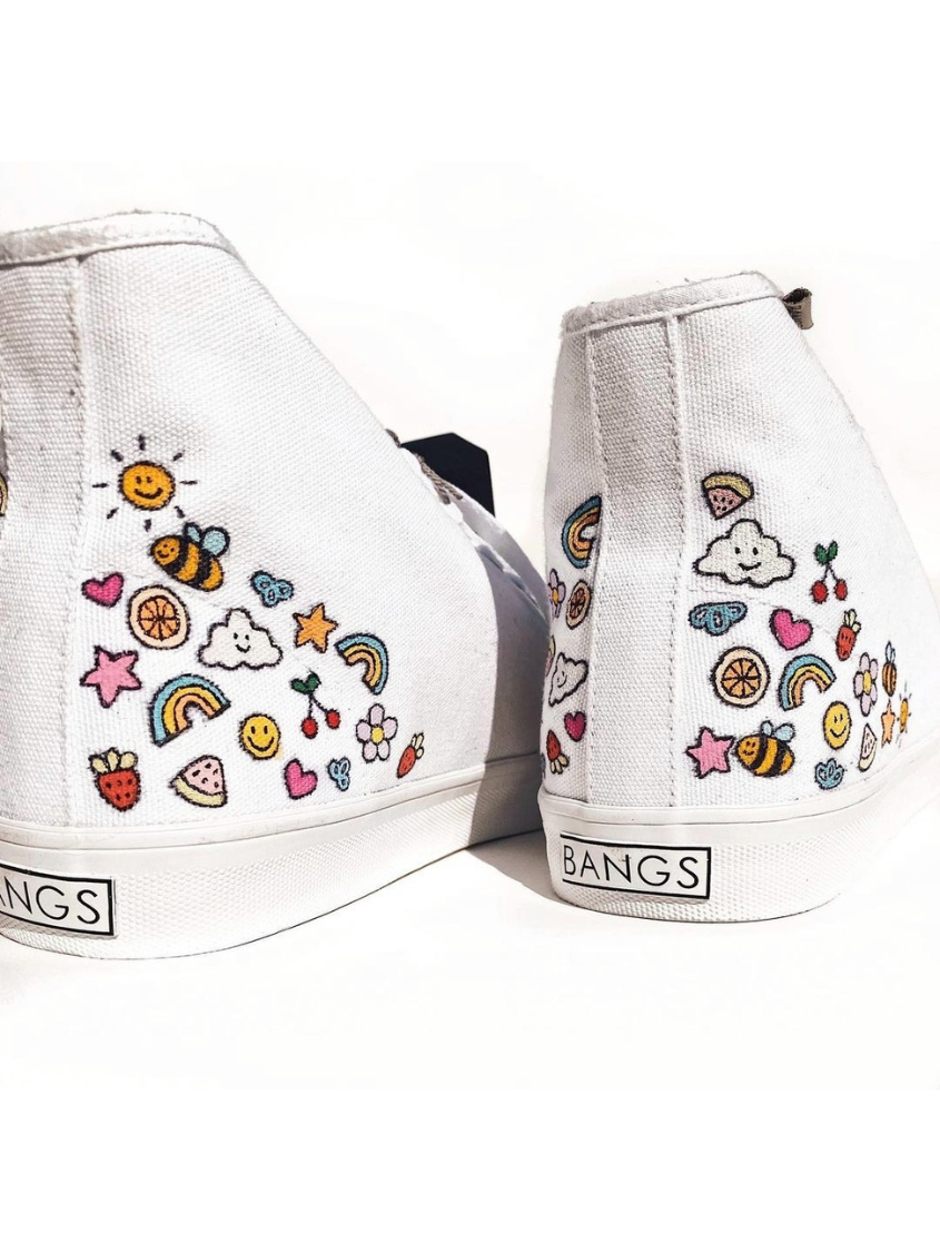 Everest Ice High Top Sneakers | BANGS Shoes | White Canvas