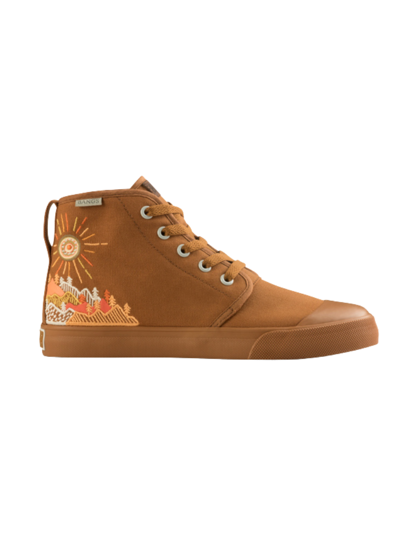 Sunrise Mountain High Top Sneakers | BANGS Shoes | Embroidered Canvas