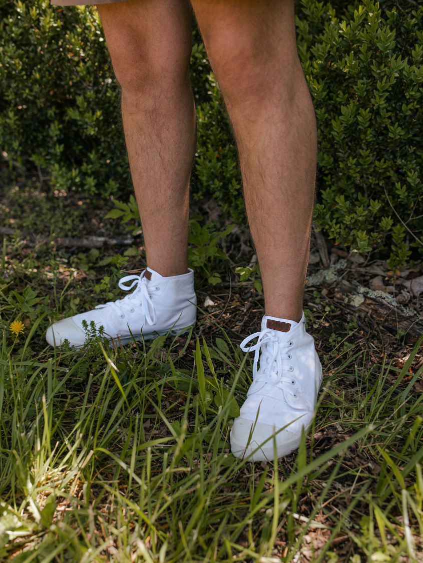 Everest Ice High Top Sneakers | BANGS Shoes | White Canvas