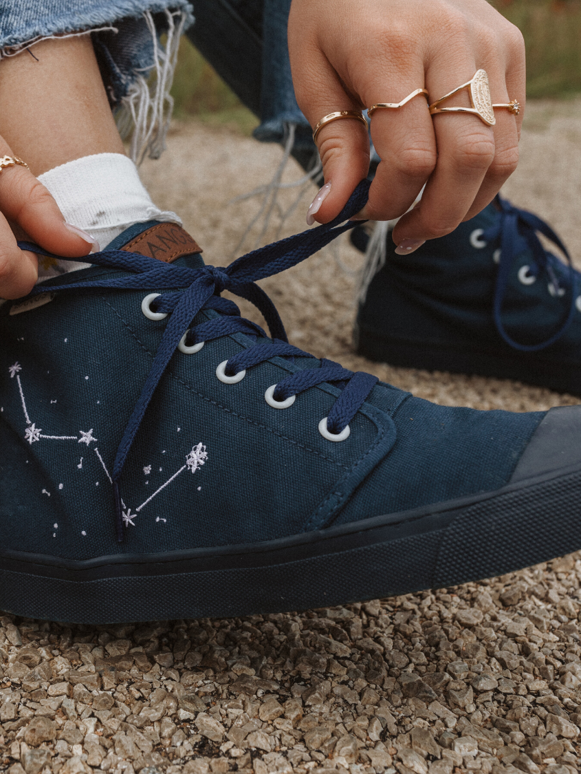 Stargazer High Top Sneakers BANGS Shoes Embroidered Canvas