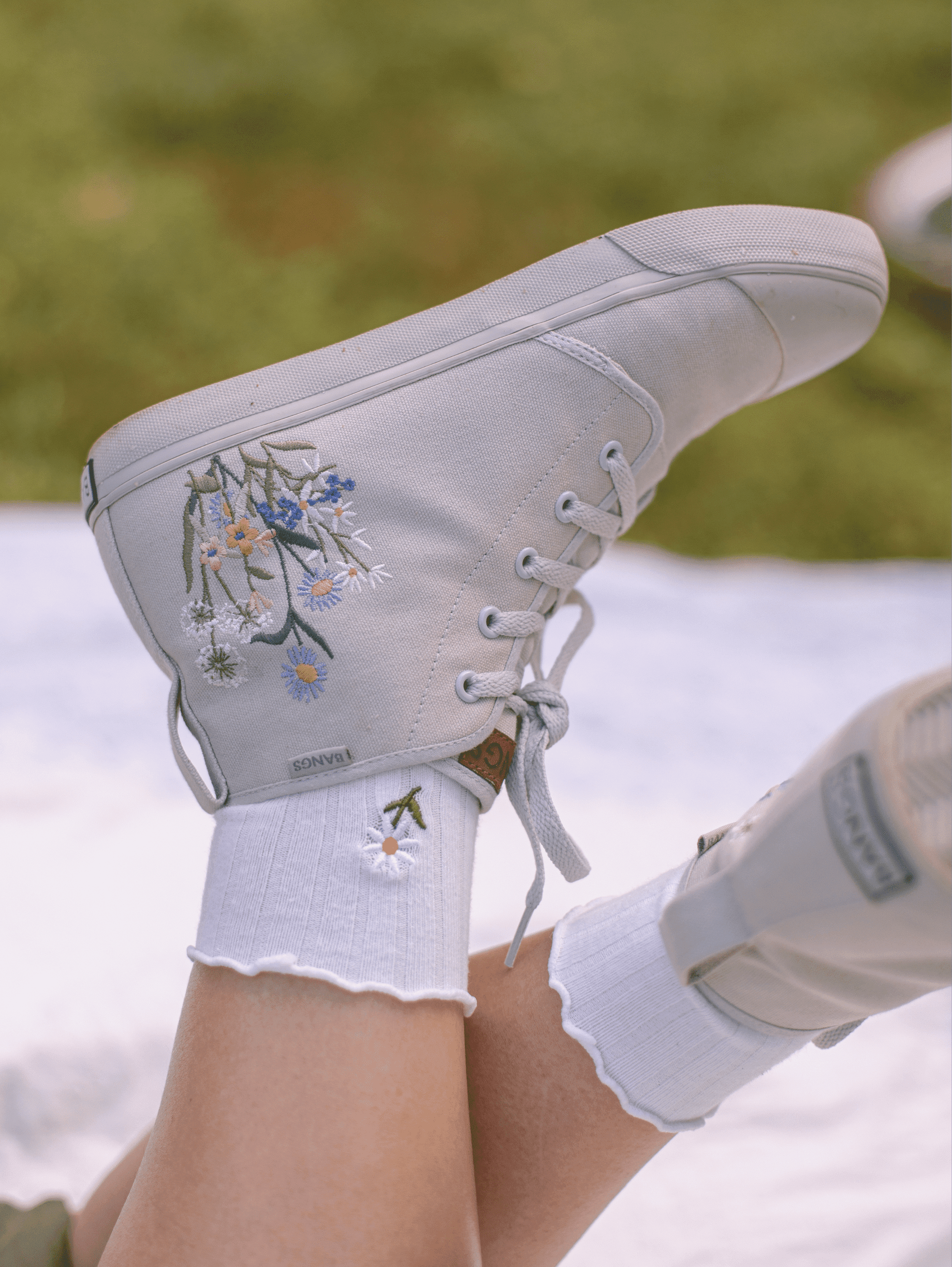 bangs succulent shoes Darling High Top Sneakers | Vegan Footwear | | Embroidered Canvas Mens 9 | Womens 10.5